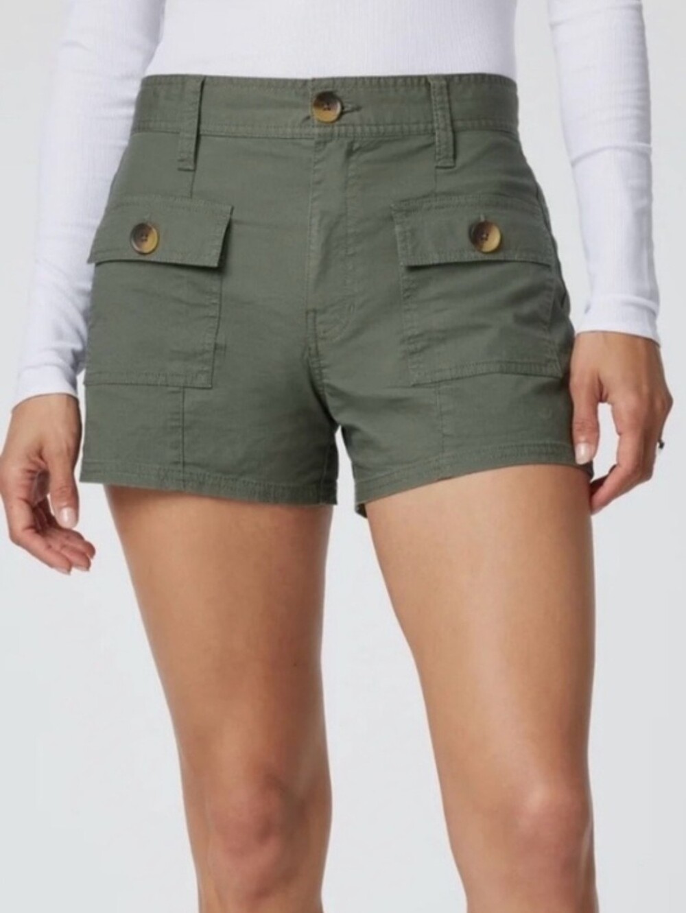 Vuori Vintage Ripstop Utility Shorts Olive Green, Organic Cotton, Size Large